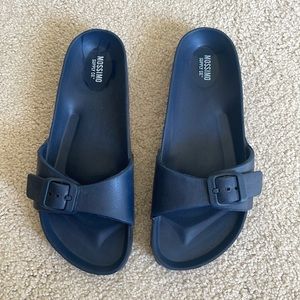 Brand new and never worn! Mission navy blue slides in size 7